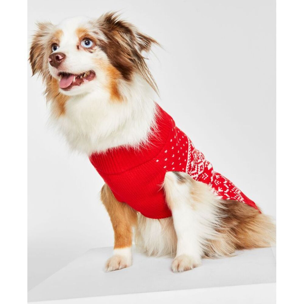 Holiday Lane Festive Fair Isle Pet Sweater
